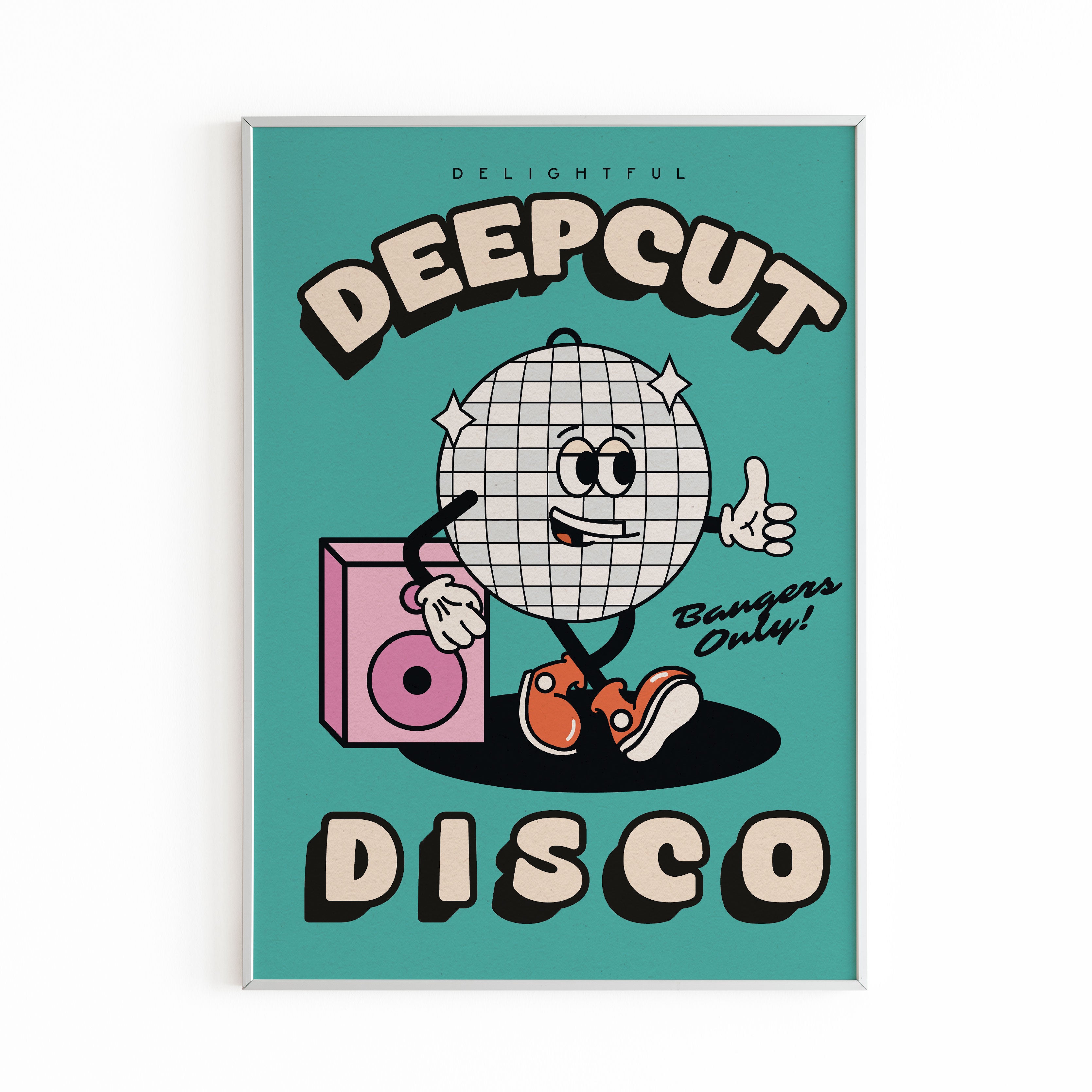 Pink and Peach Disco Ball Print — Not Sorry Art