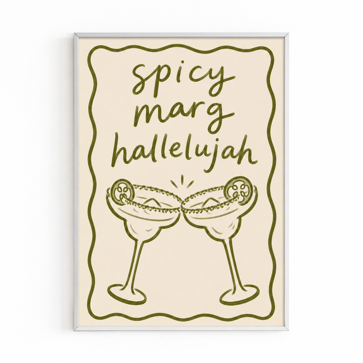 SPICY MARG HALLELUJAH PRINT white frame mockup
