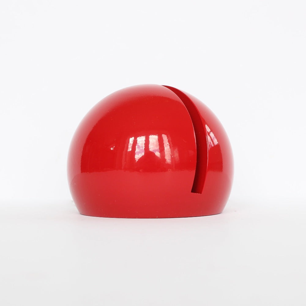 Red sphere with 12mm slit to house your vinyl case. High gloss finish with a beautiful retro design. 