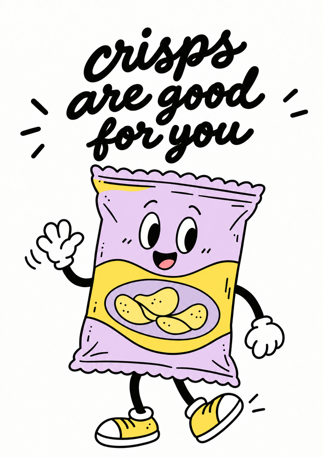 CRISPS ARE GOOD FOR YOU PRINT — unframed artwork detail