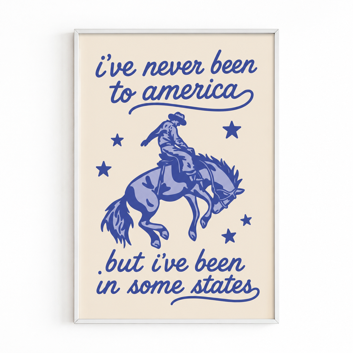I'VE BEEN IN SOME STATES PRINT white frame mockup