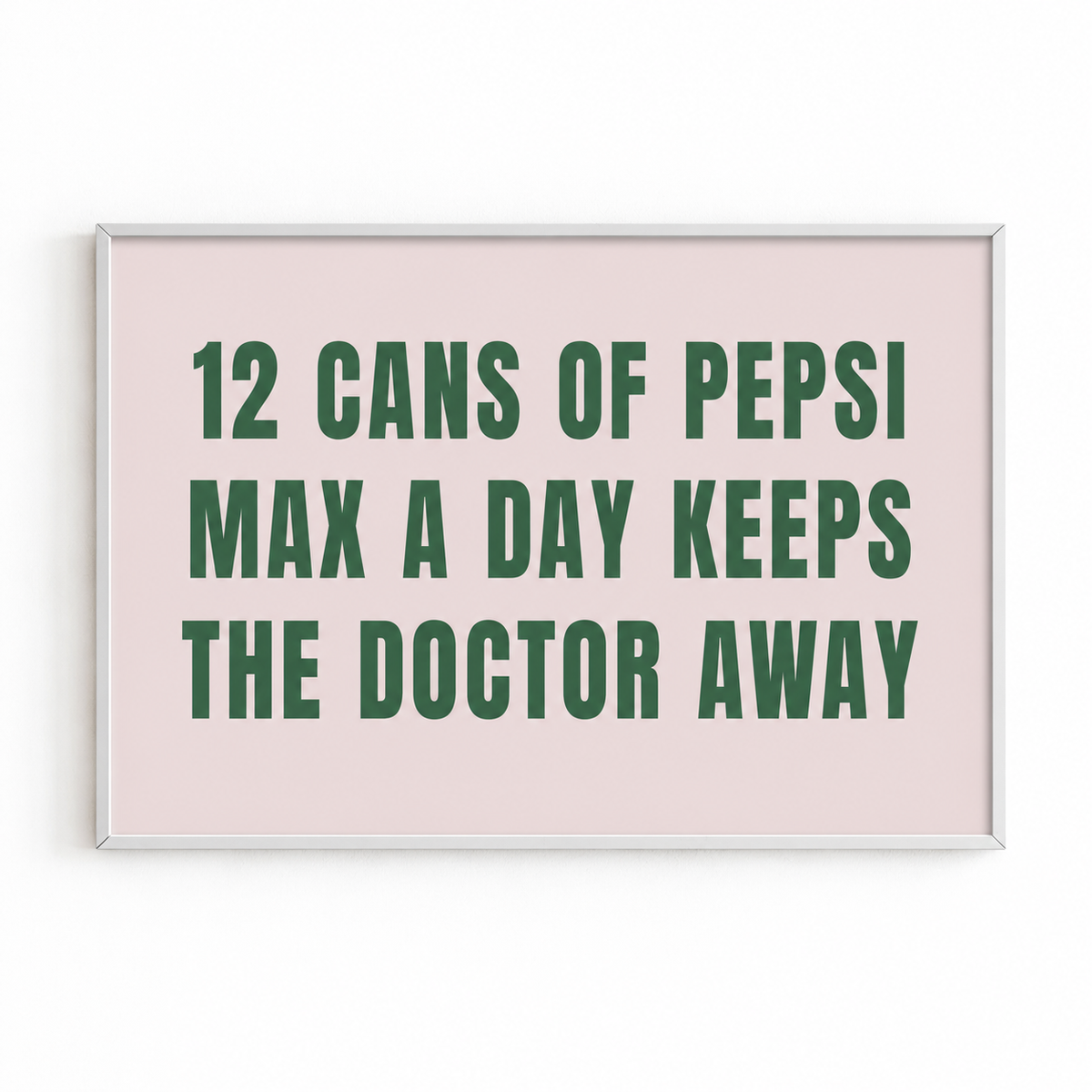 12 CANS OF PEPSI MAX PRINT white frame mockup