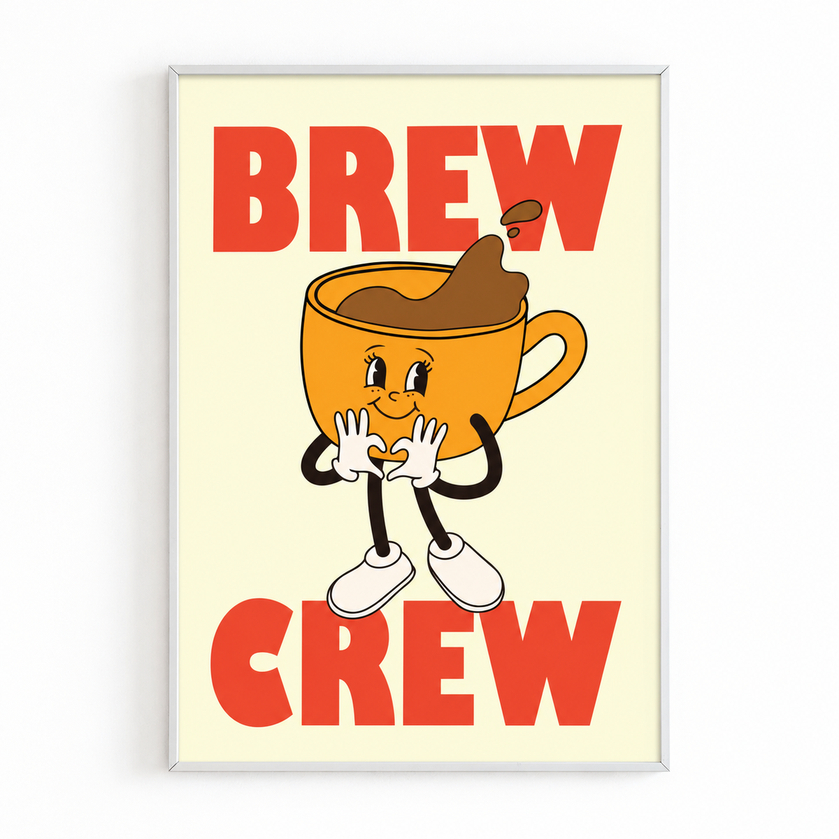 BREW CREW PRINT white frame mockup