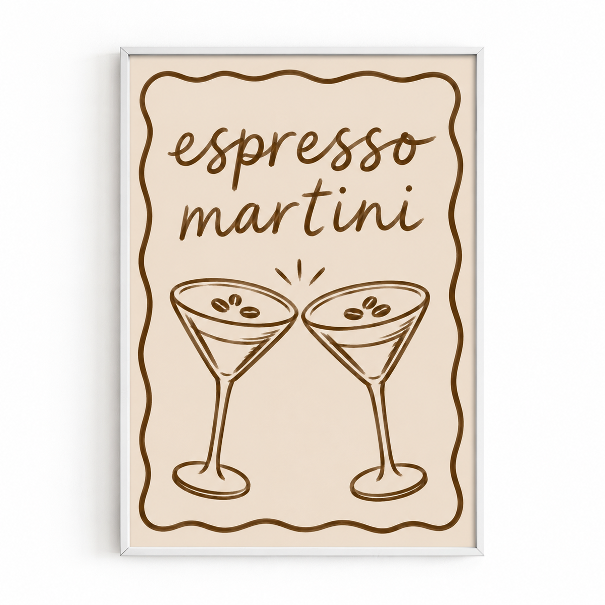 ESPRESSO MARTINI PRINT white frame mockup