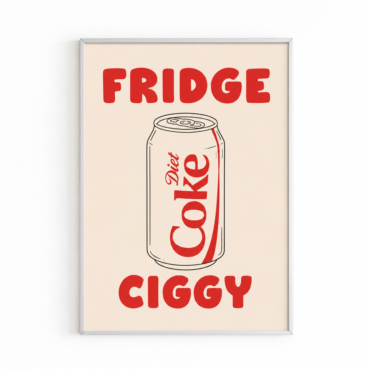 FRIDGE CIGGY PRINT white frame mockup
